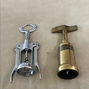 Elegant Silver and Gold Corkscrew Set